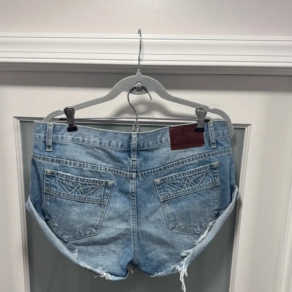 One Teaspoon Denim Blue Women's Distressed Shorts - Picture 2 of 4